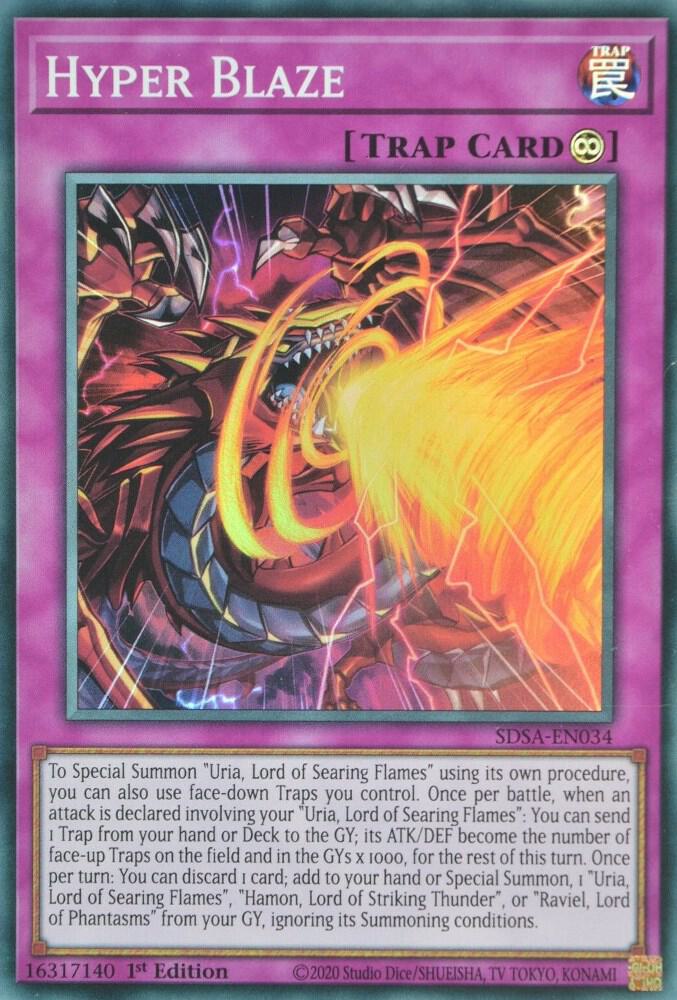 Hyper Blaze SDSA-EN034 card from Structure Deck: Sacred Beasts