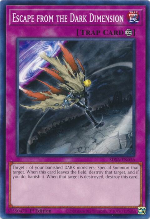 Escape from the Dark Dimension SDSA-EN036 card from Structure Deck: Sacred Beasts