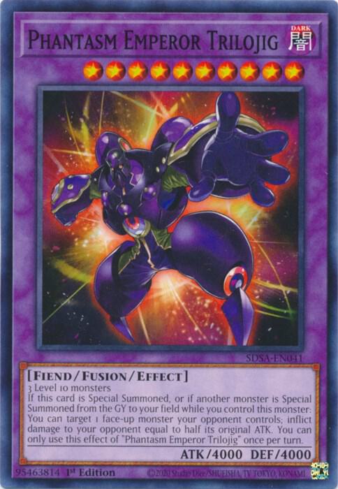 Phantasm Emperor Trilojig SDSA-EN041 card from Structure Deck: Sacred Beasts