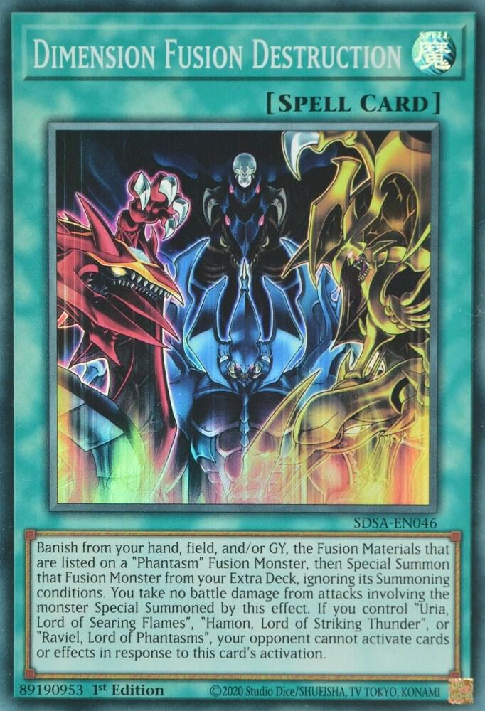 Dimension Fusion Destruction SDSA-EN046 card from Structure Deck: Sacred Beasts