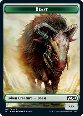 Beast // Construct Double-Sided Token 10 // 14 card from Core Set 2021
