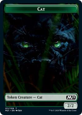 Cat (011) // Zombie Double-Sided Token 11 // 7 card from Core Set 2021