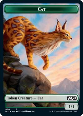Cat (020) // Dog Double-Sided Token 20 // 19 card from Core Set 2021