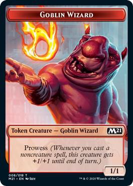 Goblin Wizard // Knight Double-Sided Token 8 // 4 card from Core Set 2021