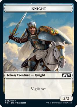 Knight // Zombie Double-Sided Token 4 // 7 card from Core Set 2021