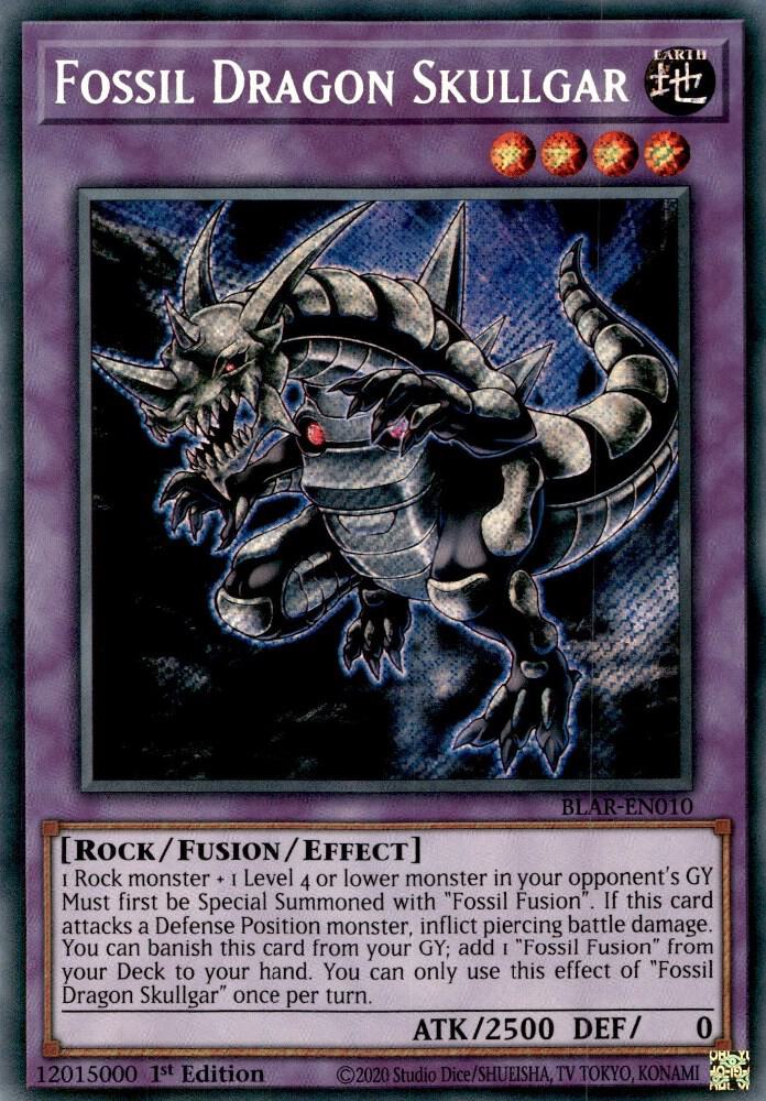 Fossil Dragon Skullgar BLAR-EN010 card from Battles of Legend: Armageddon