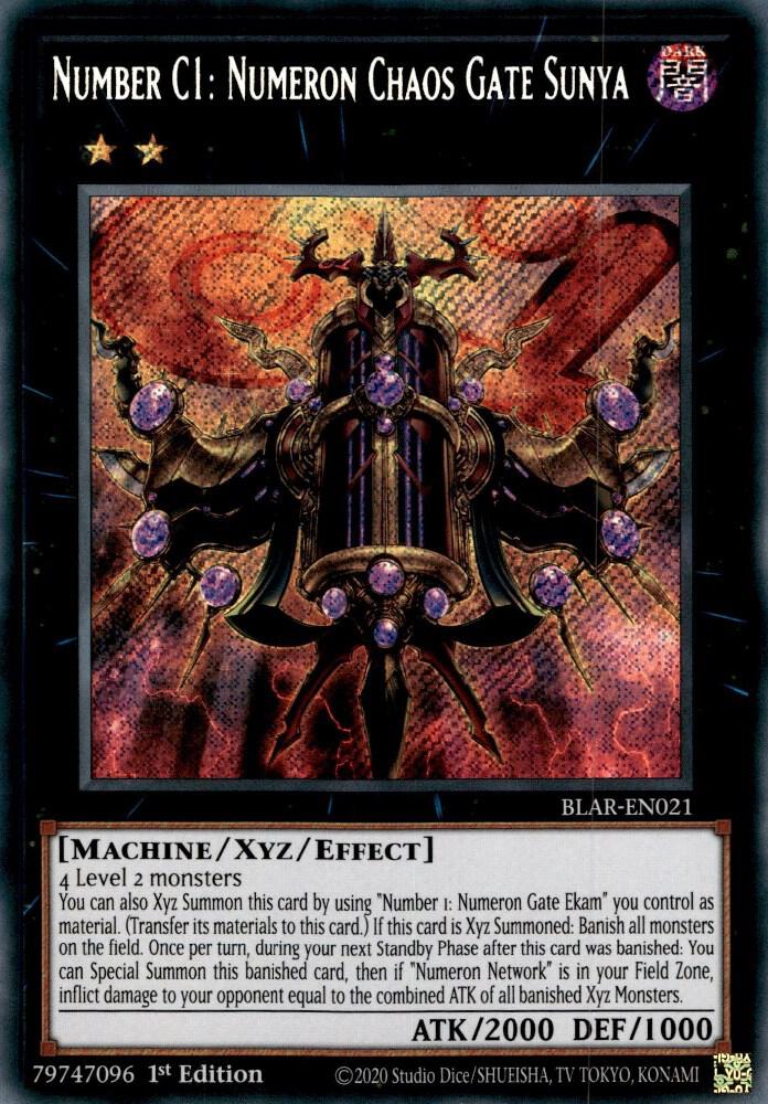 Number C1: Numeron Chaos Gate Sunya BLAR-EN021 card from Battles of Legend: Armageddon