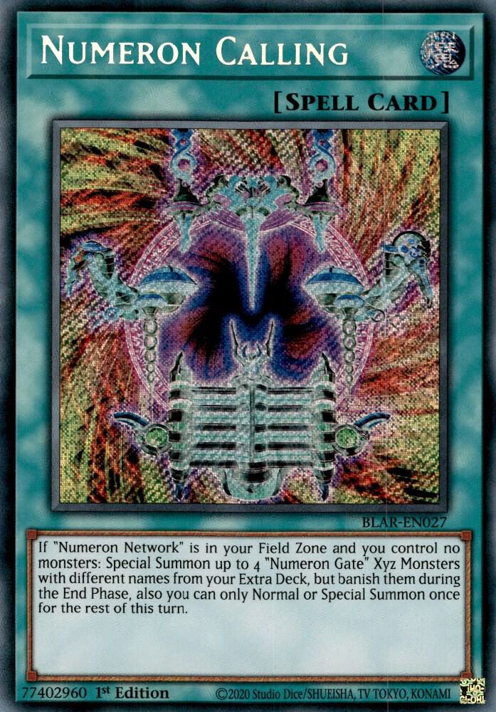 Numeron Calling BLAR-EN027 card from Battles of Legend: Armageddon