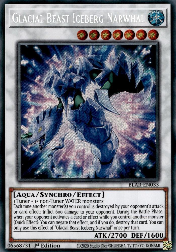 Glacial Beast Iceberg Narwhal BLAR-EN033 card from Battles of Legend: Armageddon