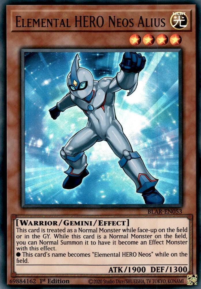 Elemental HERO Neos Alius BLAR-EN053 card from Battles of Legend: Armageddon