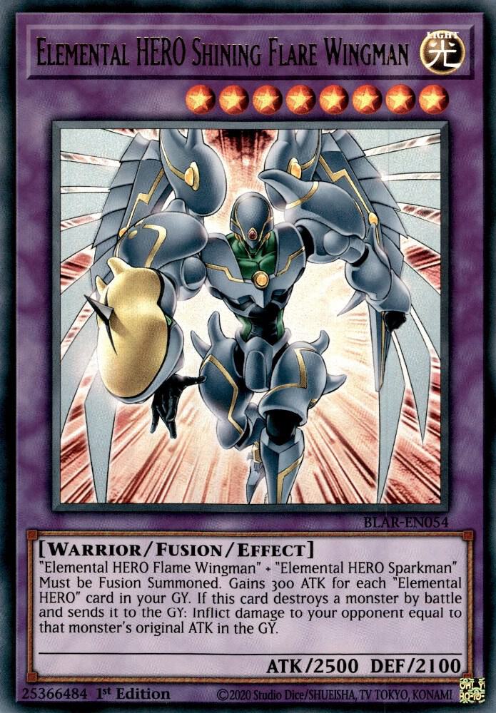 Elemental HERO Shining Flare Wingman BLAR-EN054 card from Battles of Legend: Armageddon