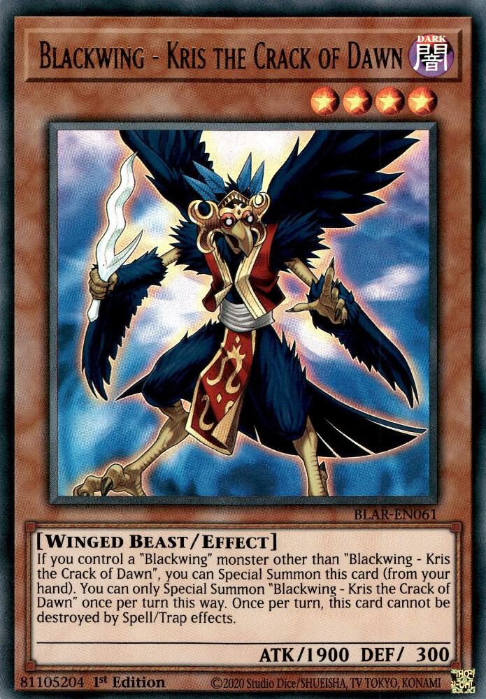 Blackwing - Kris the Crack of Dawn BLAR-EN061 card from Battles of Legend: Armageddon