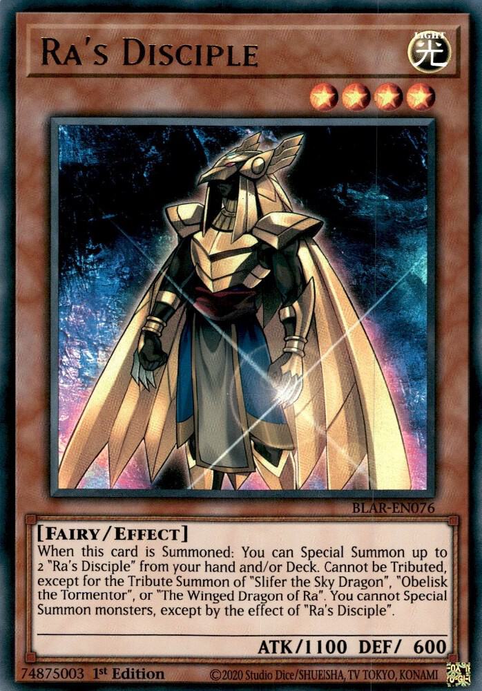 Ra's Disciple BLAR-EN076 card from Battles of Legend: Armageddon