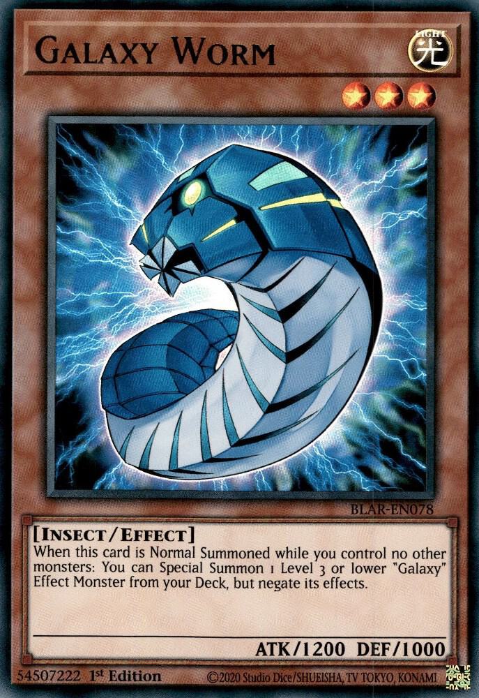 Galaxy Worm BLAR-EN078 card from Battles of Legend: Armageddon