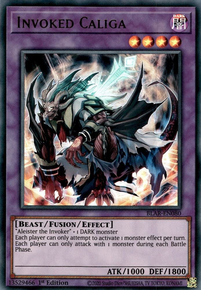 Invoked Caliga BLAR-EN080 card from Battles of Legend: Armageddon