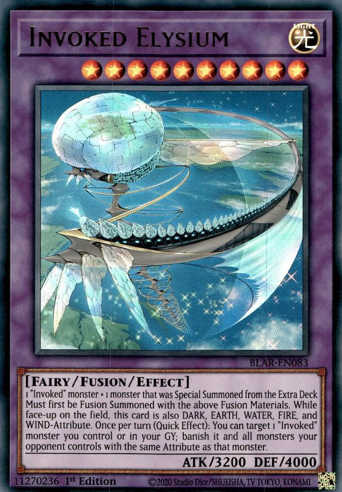 Invoked Elysium BLAR-EN083 card from Battles of Legend: Armageddon