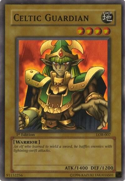 Celtic Guardian LOB-007 card from The Legend of Blue Eyes White Dragon