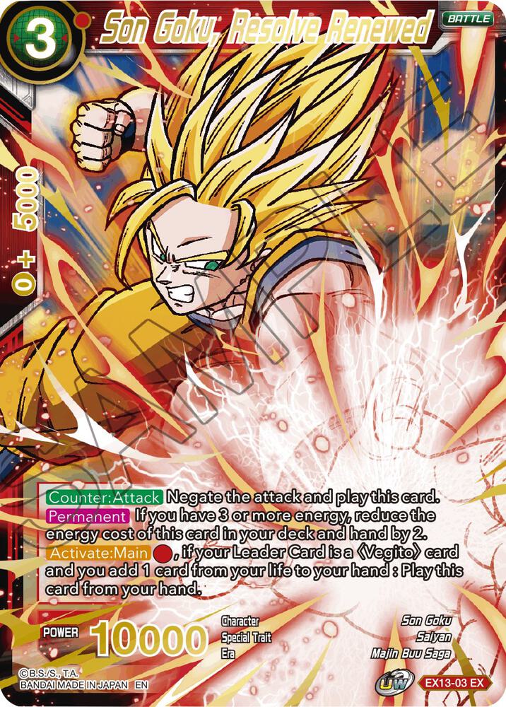 Son Goku, Resolve Renewed EX13-03 card from Special Anniversary Set 2020