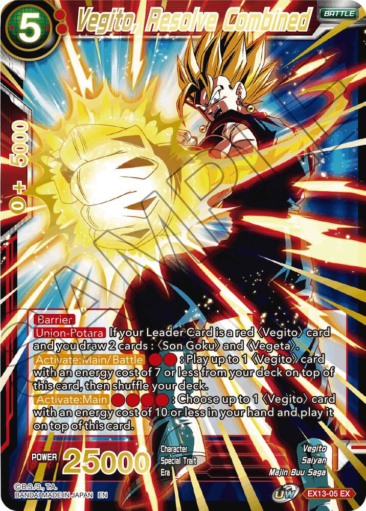 Vegito, Resolve Combined EX13-05 card from Special Anniversary Set 2020