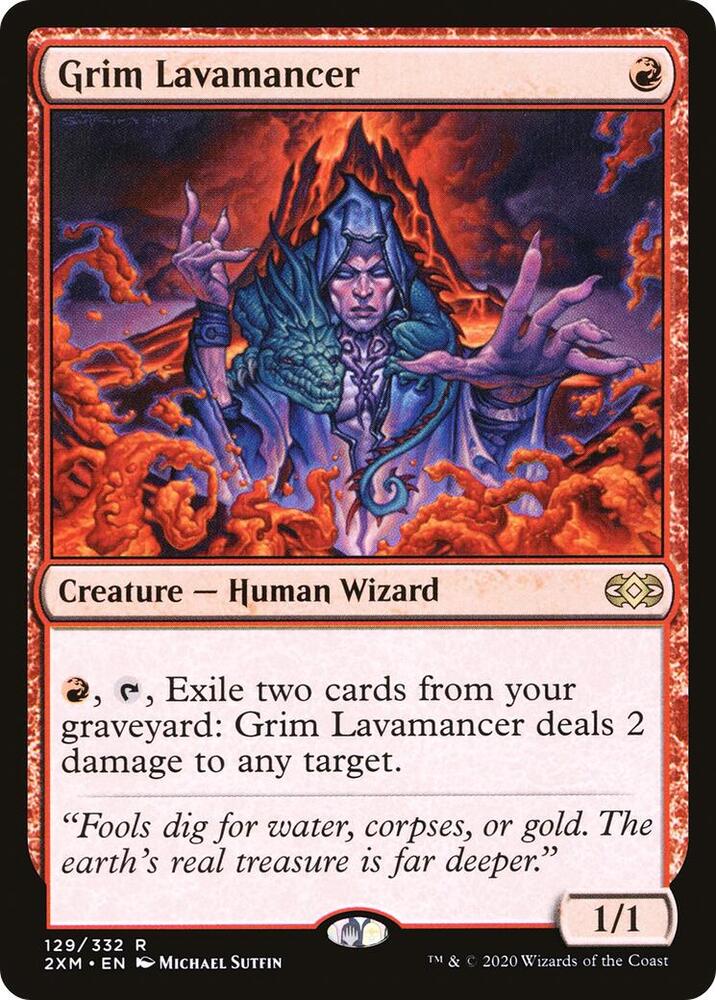 Grim Lavamancer 129 card from Double Masters