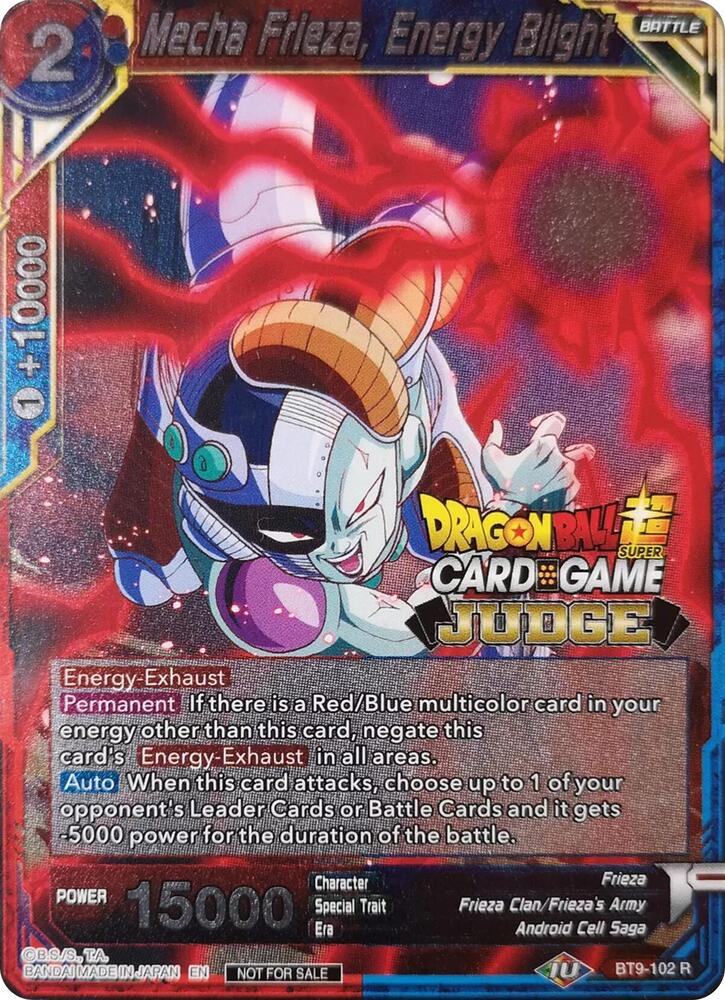 Mecha Frieza, Energy Blight BT9-102 card from Judge Promotion Cards