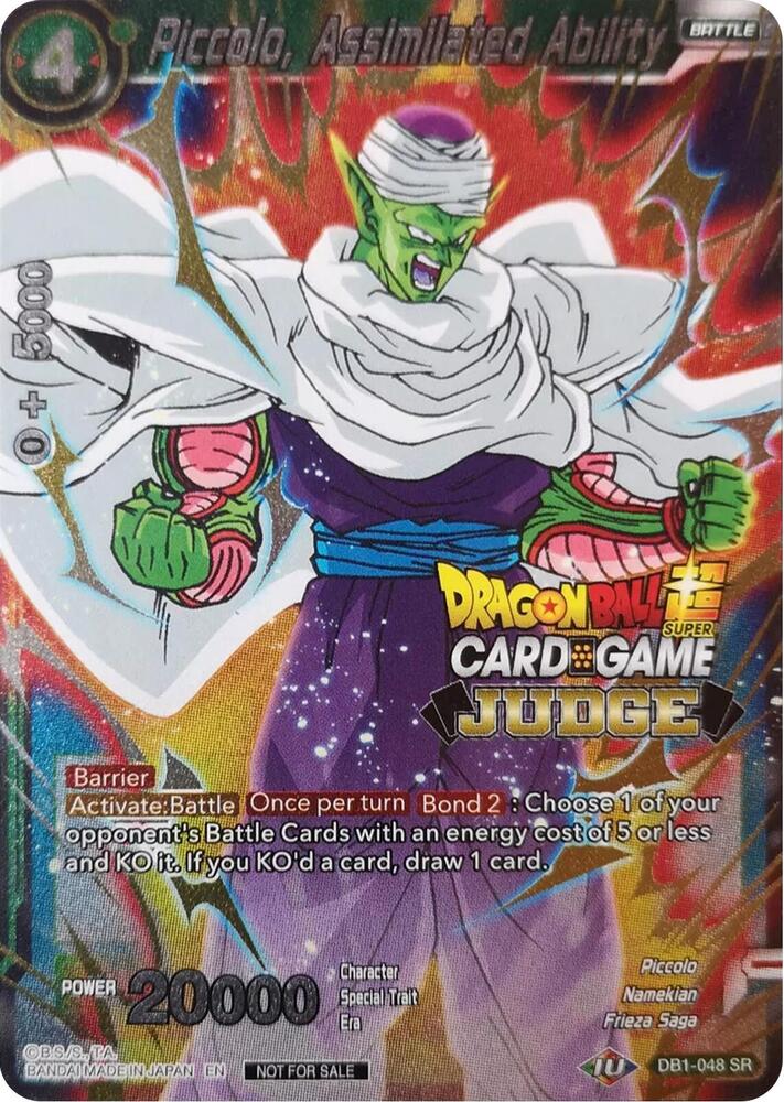 Piccolo, Assimilated Ability DB1-048 card from Judge Promotion Cards