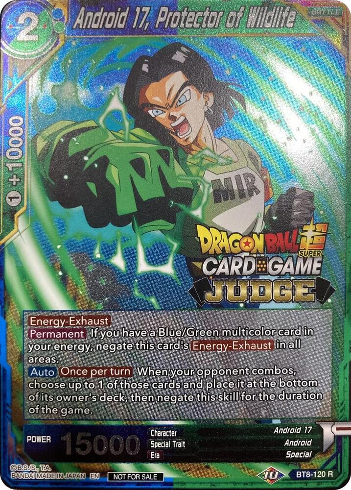 Android 17, Protector of Wildlife BT8-120 card from Judge Promotion Cards