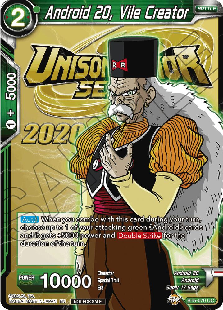 Android 20, Vile Creator BT5-070 card from Tournament Promotion Cards