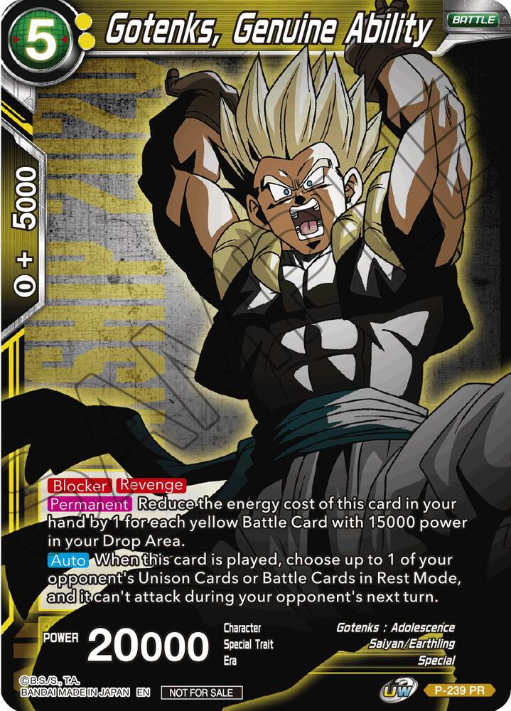 Gotenks, Genuine Ability P-239 card from Promotion Cards