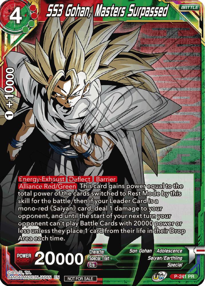 SS3 Gohan, Masters Surpassed P-241 card from Promotion Cards