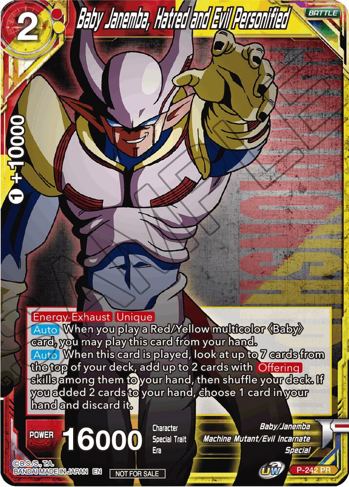 Baby Janemba, Hatred and Evil Personified P-242 card from Promotion Cards