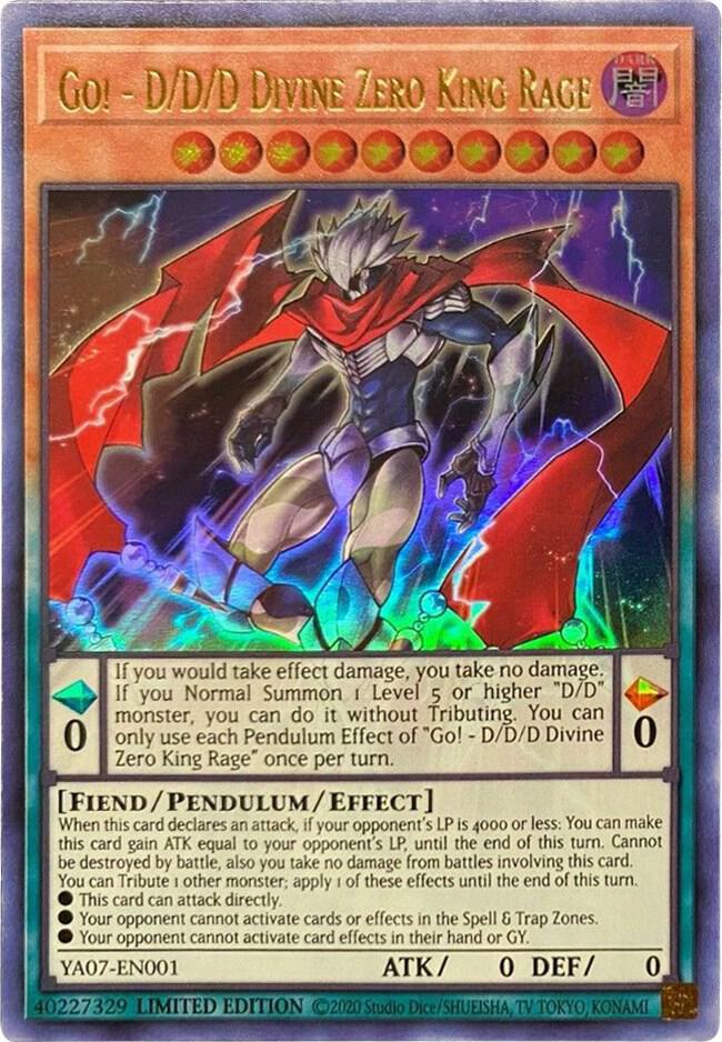 Go! - D/D/D Divine Zero King Rage YA07-EN001 card from Yu-Gi-Oh! ARC-V Promo Cards