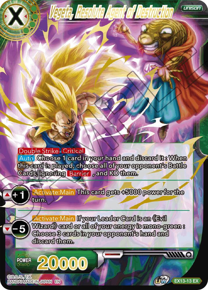 Vegeta, Resolute Agent of Destruction EX13-13 card from Special Anniversary Set 2020