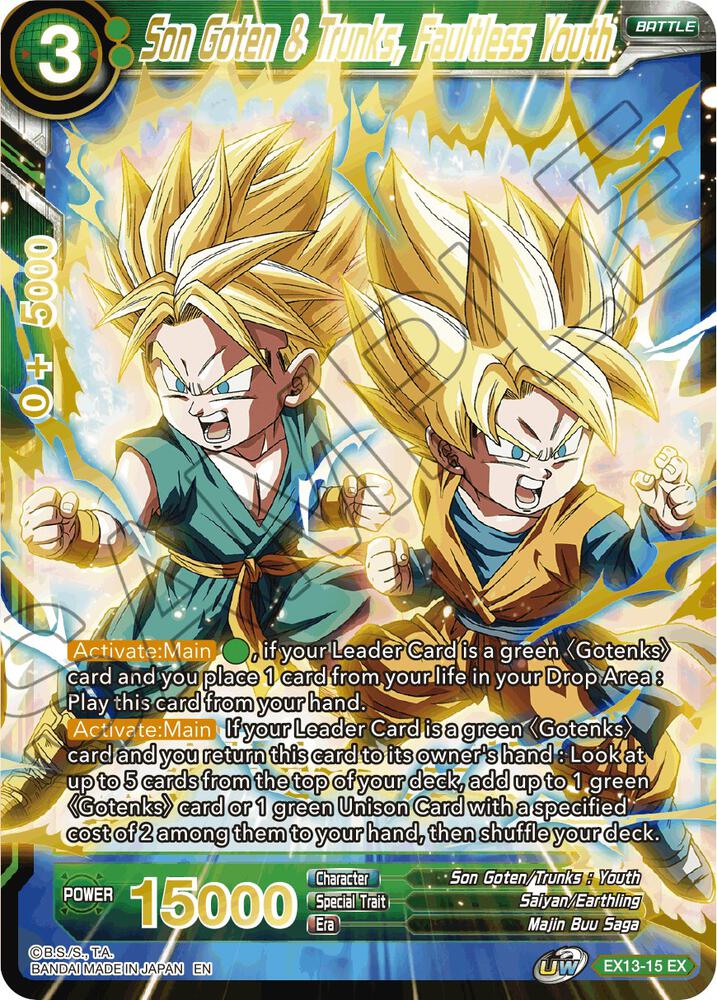 Son Goten & Trunks, Faultless Youth EX13-15 card from Special Anniversary Set 2020