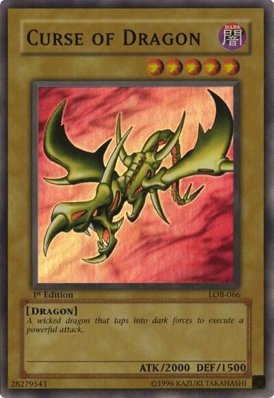 Curse of Dragon LOB-066 card from The Legend of Blue Eyes White Dragon