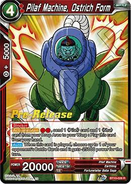Pilaf Machine, Ostrich Form BT10-026 card from Rise of the Unison Warrior Pre-Release Cards