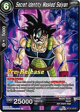 Secret Identity Masked Saiyan BT10-140 card from Rise of the Unison Warrior Pre-Release Cards