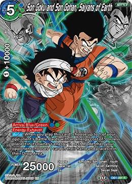 Son Goku and Son Gohan, Saiyans of Earth (Alternate Art) DB1-091 card from Special Anniversary Set 2020