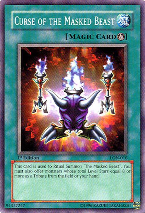 Curse of the Masked Beast LON-016 card from Labyrinth of Nightmare