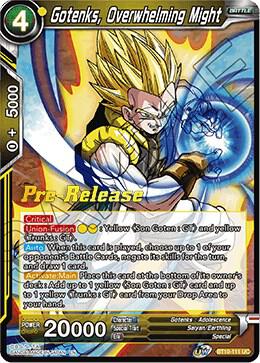 Gotenks, Overwhelming Might BT10-111 card from Rise of the Unison Warrior Pre-Release Cards