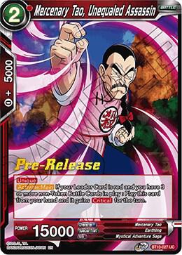 Mercenary Tao, Unequaled Assassin BT10-027 card from Rise of the Unison Warrior Pre-Release Cards