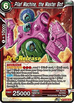 Pilaf Machine, the Master Bot BT10-025 card from Rise of the Unison Warrior Pre-Release Cards
