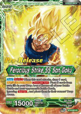 Son Goku // Ferocious Strike SS Son Goku BT10-060 card from Rise of the Unison Warrior Pre-Release Cards