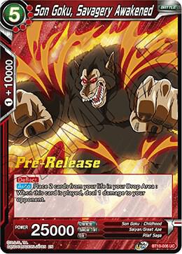 Son Goku, Savagery Awakened BT10-006 card from Rise of the Unison Warrior Pre-Release Cards