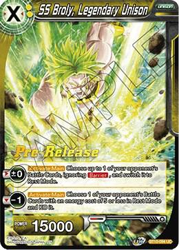 SS Broly, Legendary Unison BT10-094 card from Rise of the Unison Warrior Pre-Release Cards