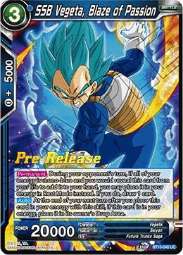 SSB Vegeta, Blaze of Passion BT10-040 card from Rise of the Unison Warrior Pre-Release Cards