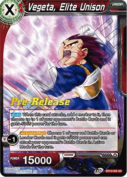 Vegeta, Elite Unison BT10-005 card from Rise of the Unison Warrior Pre-Release Cards