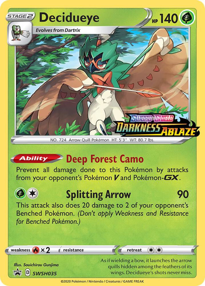 Decidueye (Prerelease) SWSH035 card from SWSH: Sword & Shield Promo Cards