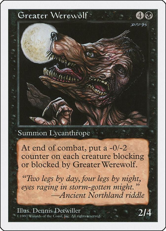 Greater Werewolf card from Fifth Edition