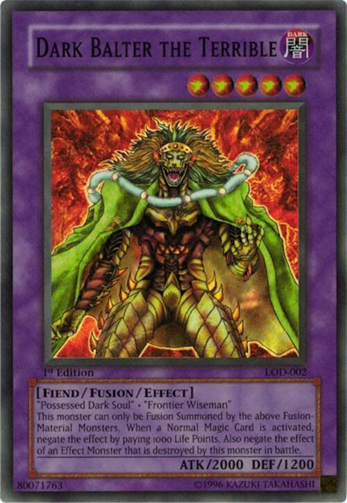 Dark Balter the Terrible LOD-002 card from Legacy of Darkness